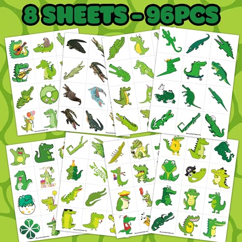 96 PCS Alligator Temporary Tattoos - Party Favors
