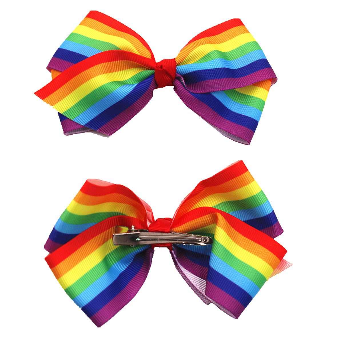 Rainbow Hair Clips Hair Bow for Women Girls Rainbow Hair Accessories Pride Day Hair Accessories TSFJ53 (6Inch Rainbow)