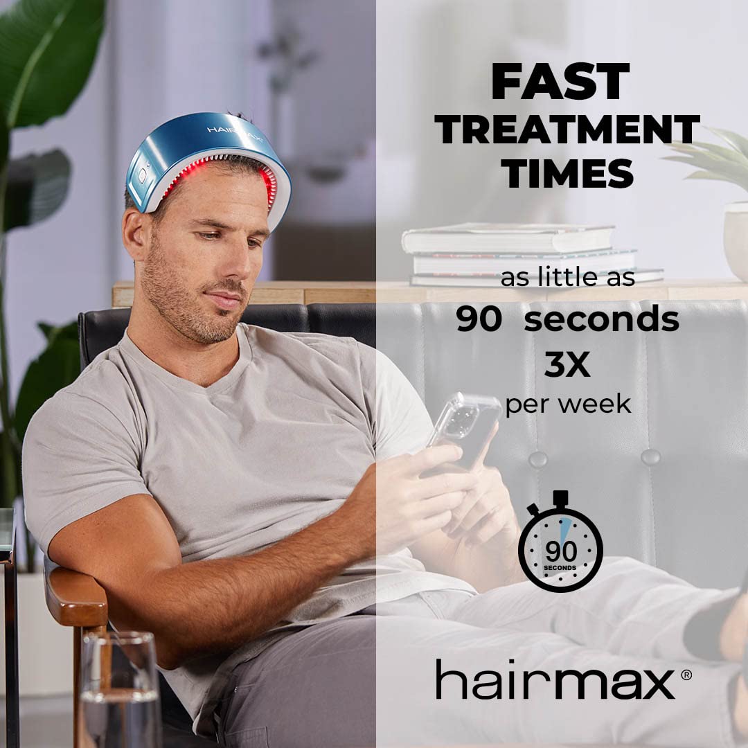 Hairmax Hair Growth Laser Band (FDA Cleared), LaserBand 82 ComfortFlex, Full/Partial Coverage, Hair Growth for Men & Hair Regrowth for Women, Hair Laser Growth, (100% Medical Grade Lasers, Not LEDs)