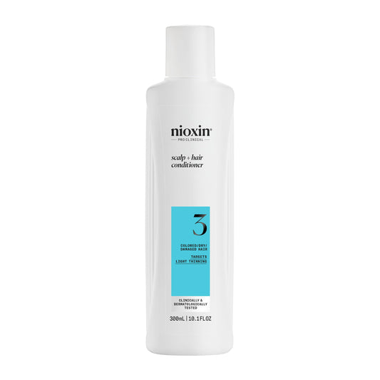 Nioxin System 3 Scalp + Hair Conditioner - Hair Thickening Conditioner for Damaged Hair with Light Thinning, 10.1oz