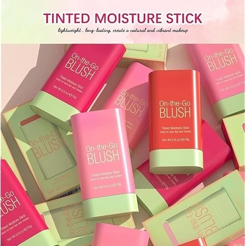 Lovelycat On-the-Go Makeup Blush Stick Tinted Moisture Stick, Shadow Lips Cheek Blusher Creamy Long Lasting Natural Nude for All Skin Natural Waterproof, Long Lasting(3PC)