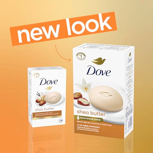 Dove Shea Butter Beauty Bar Soap, 8 Count | Moisturizing