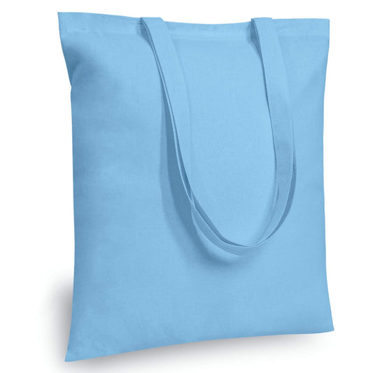 TOPDesign 6-Pack Economical 16"x15" Baby Blue Cotton Tote Bag, Lightweight Medium Reusable Grocery Shopping Cloth Bags, Suitable for DIY, Advertising, Promotion, Gift, Activity