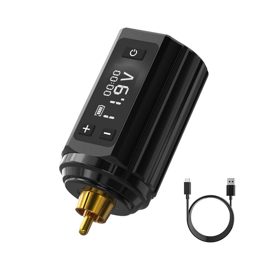 Wormhole Tattoo Power Supply for Tattoo Machine Wireless Tattoo Pen 1,200mAh Capacity Power Supply RCA Connector WB16