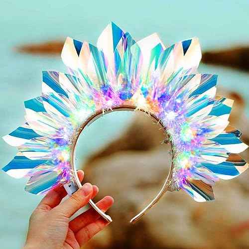 Light Up Crown Rave Hair Accessories Led Costume Headpiece For Women