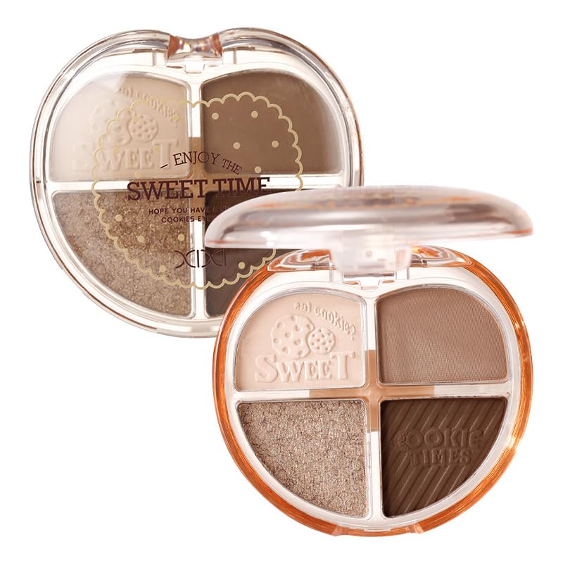 4-Color Eyeshadow Palette - Matte & Shimmer, Waterproof