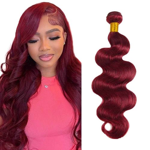 28 inch Burgundy Human Hair Bundles 99J Body Wave Hair Bundle Brazilian Remy Red Bundles Dark Burgundy Color