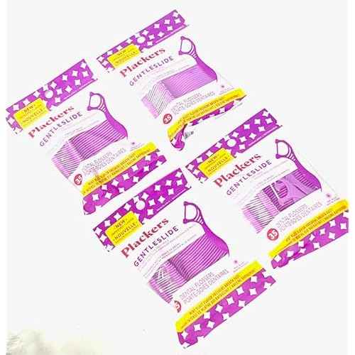 4-Pack of Gentleslide Dental Flossers for Tight Teeth, Cool Mint Flavor, Tartar Pick, 4 Packs of 35 Picks