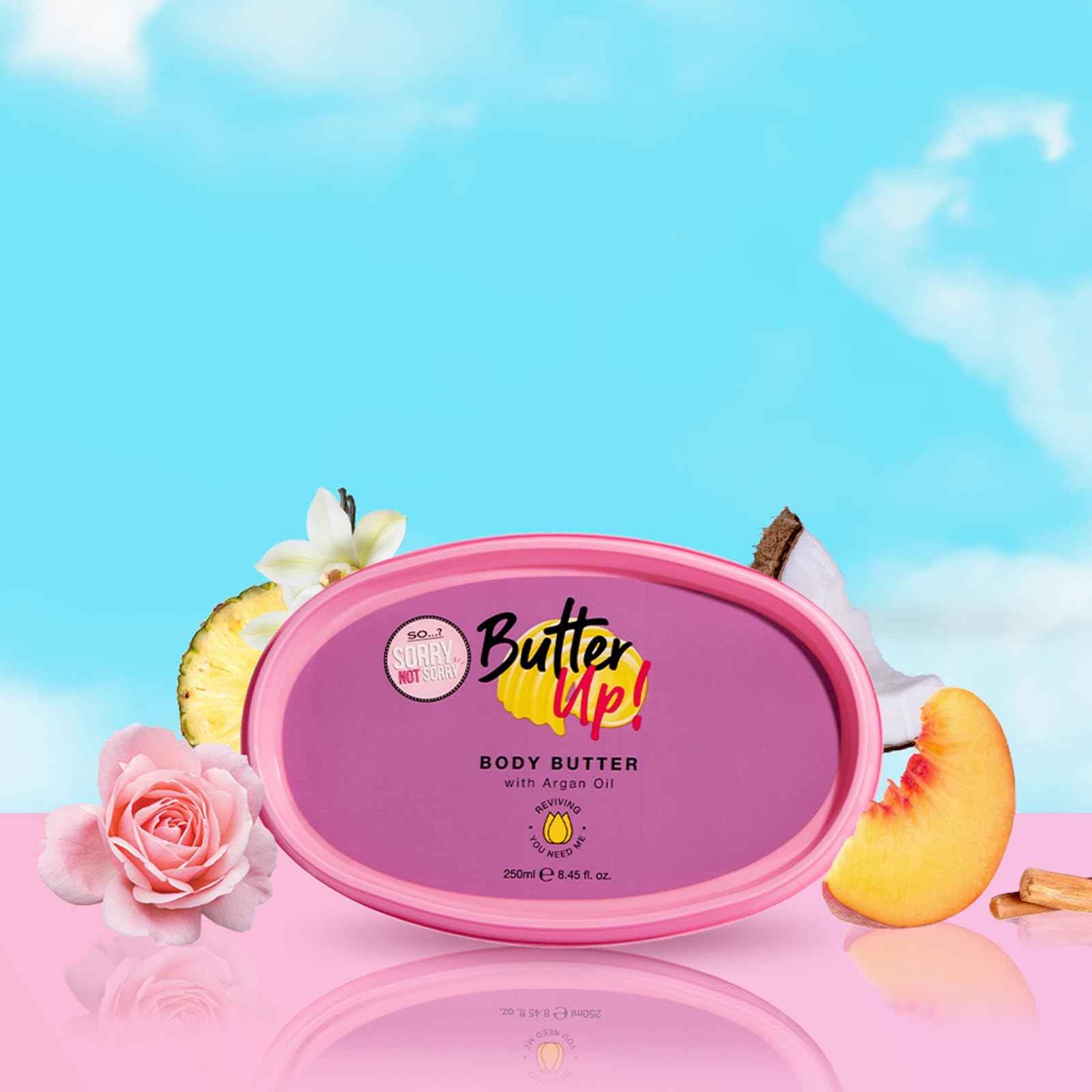 So...?…? Sorry Not Sorry Butter Up Body Butter - Infused with Argan Oil and Vanilla - Nourishing Body Lotion for Women - 8.45 oz (Pack of 2)