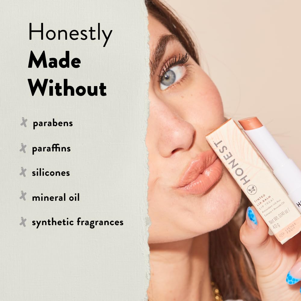 Honest Beauty Tinted Lip Balm 2-Pack | Antioxidant-rich Acai Extracts + Avocado Oil | EWG Certified, Vegan, Cruelty Free