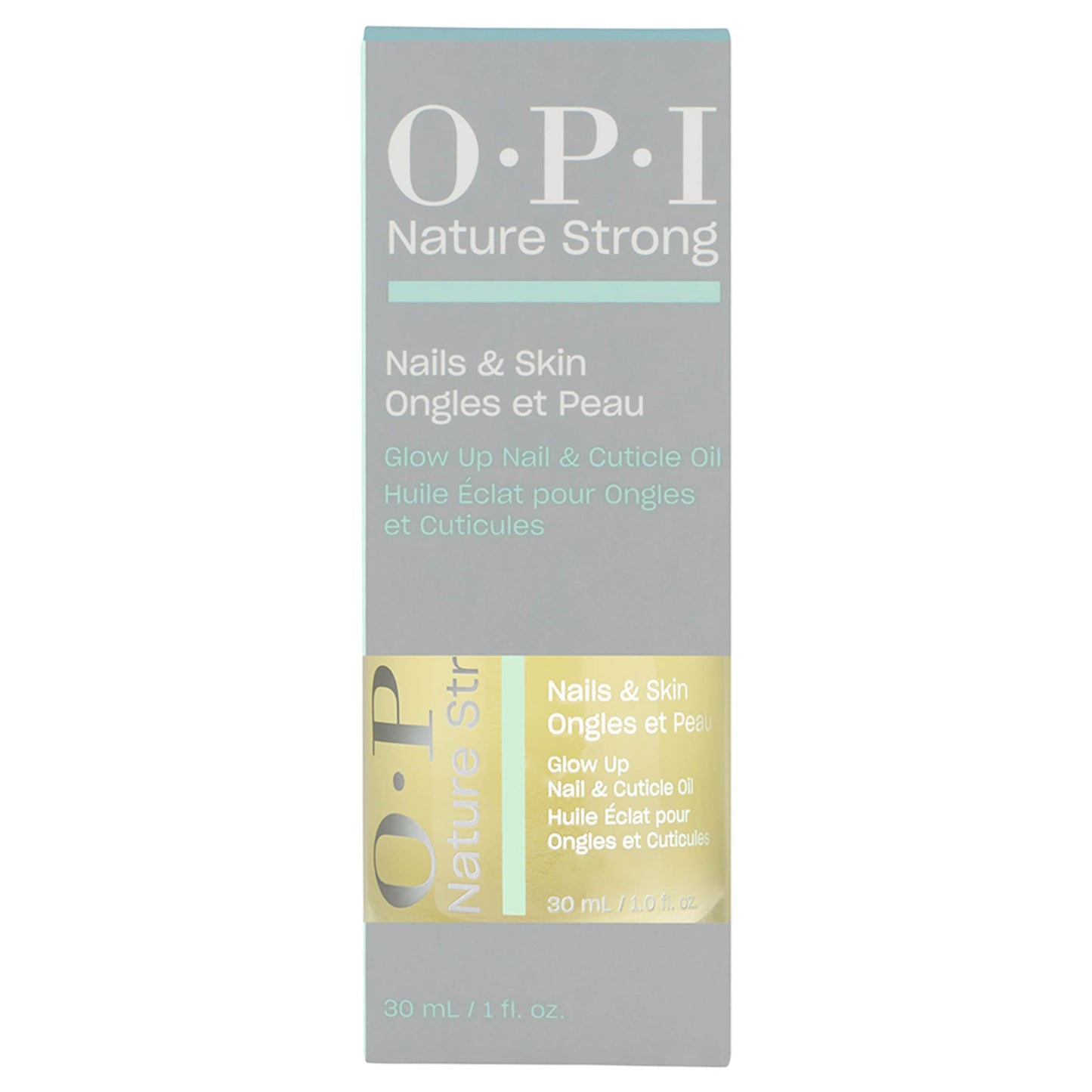 OPI Nature Strong Nails & Skin - Glow Up Nail & Cuticle Oil with Dropper | Lightweight, Nourishing Natural Oil Blend Moisturizes Dry Cuticles | Enriched with Vitamin E | 1.0 Fl Oz | 30 mL