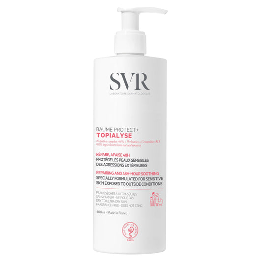 SVR Topialyse Intensive Balm Face & Body Moisturizer with Ceramides. 48hr Itch Relief for Dry Skin. Suitable For All Ages. Fragrance Free, 13.5 Fl Oz