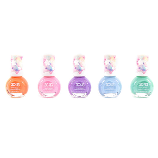 3C4G Pastel Dreams Nail Polish - Nail Polish Set for Girls & Teens - Includes 5 Colors - Non-Toxic Nail Polish Kit for Kids Ages 8+ by Make It Real