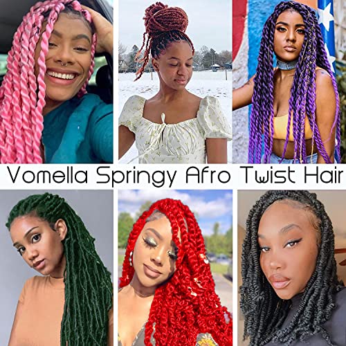 Afro Twist Hair 12inch 6Packs Spring Twist Hair Afro Twist Crochet Braiding Hair (12 Inch (Pack of 6), Blue#) …