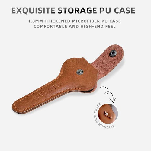 AUSOMTEK Butterfly Beard Tweezers, Hair Plucking, Fine Hair Removal Tweezers, Eyebrows Tool, Stainless Steel, 20mm Wide Tips, Anti-Slip Slot, Brown PU Case 1Pack