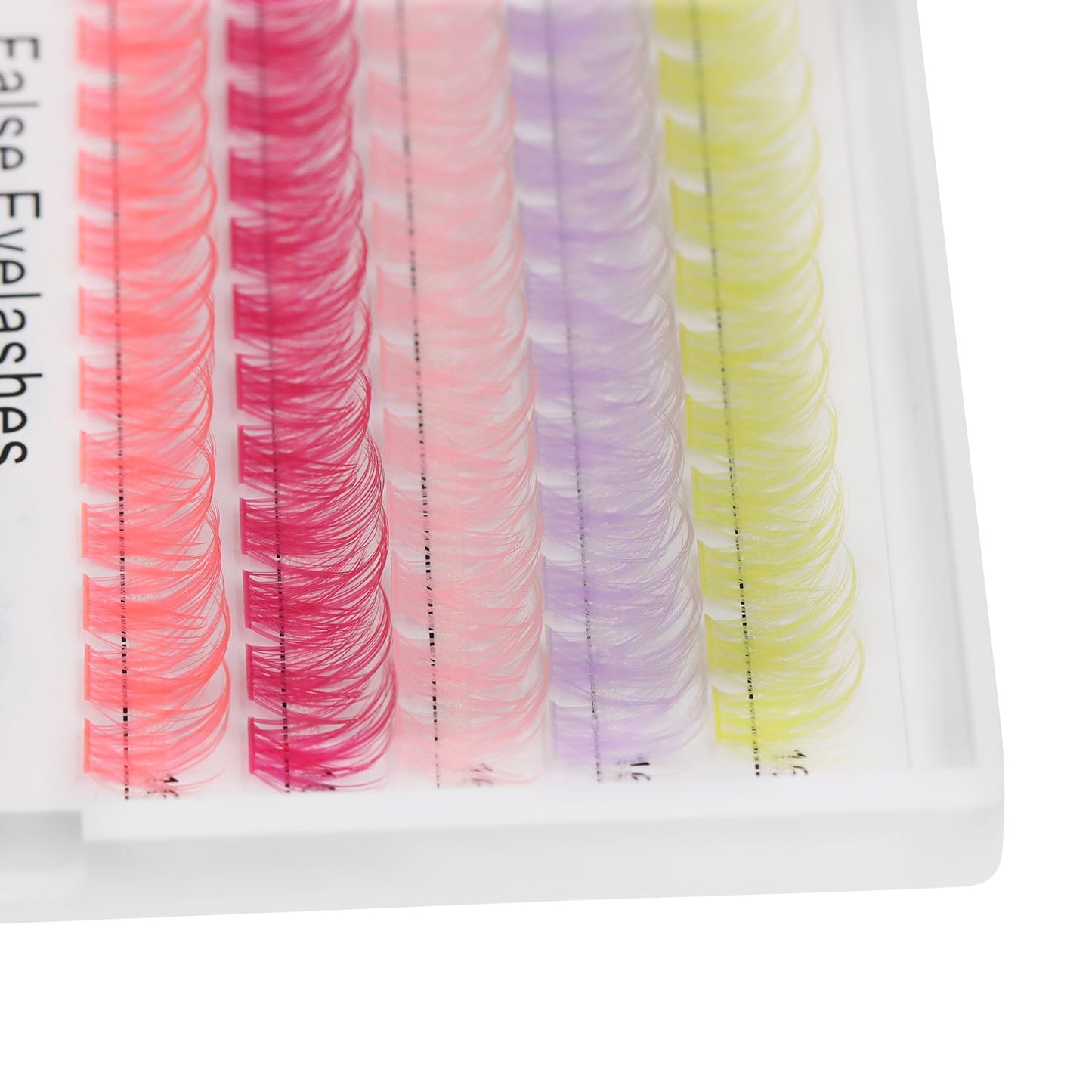 Bodermincer 11 Colors Mixed Tray 132 Clusters Colorful Lash Cluster 12mm+14mm Mixed Wide Cluster False Eyelash Individual Cluster EyeLashes False Eyelashes Eyelash Extension (Colorful 12mm+14mm Mixed)