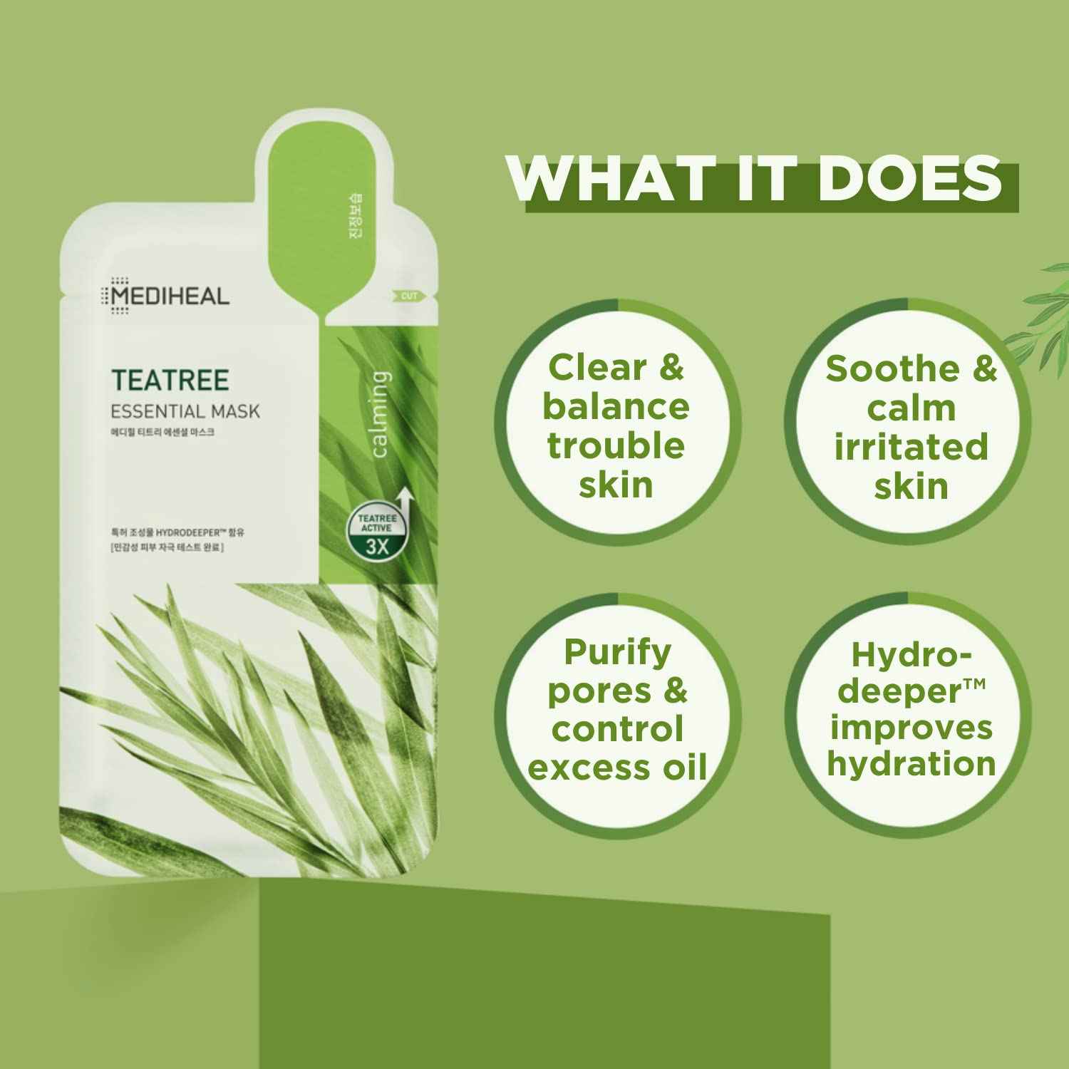 Mediheal Official Collagen & Tea Tree Sheet Mask 20 Sheets Set - Firming and Soothing Duo