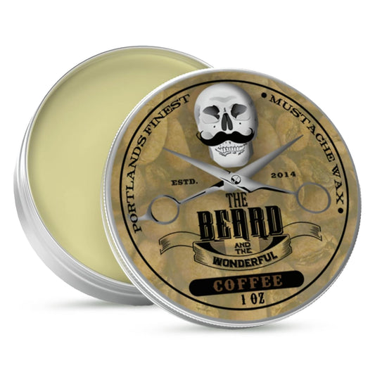 Moustache and Beard Wax 30ml –Facial Hair care with Moisture Resistant Feature – Ideal Beard Styling for Men with All Natural Ingredients, Strong Hold, & Coffee Scent Wax