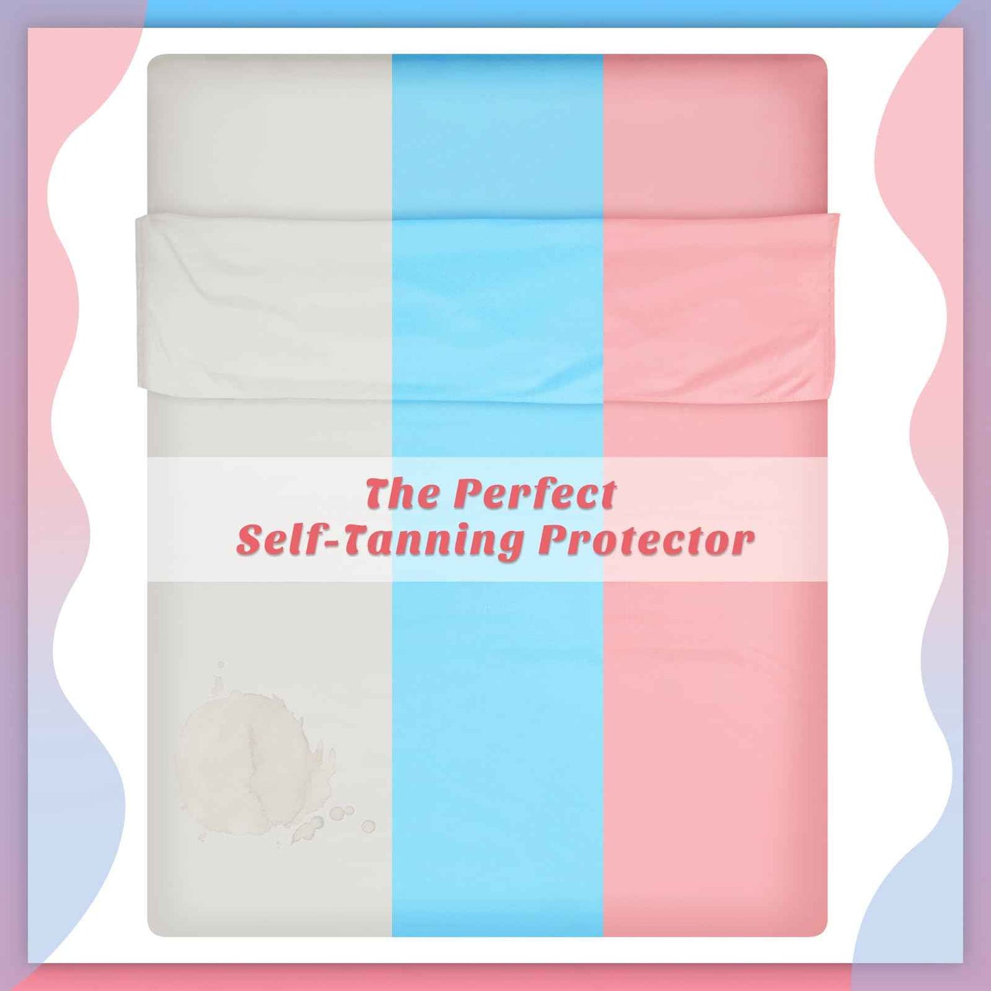 Irenare 2 Pcs Self Tan Sleep Sack Lightweight Breathable Tanning Body Self Tanners Sleeping Sac Protect Sheets from Dark Tanner for Bed Travel Sleeping Bag(Pink, Blue)