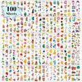 Partywind 100 Sheets Temporary Tattoos for Kids - 1150 Mixed Styles
