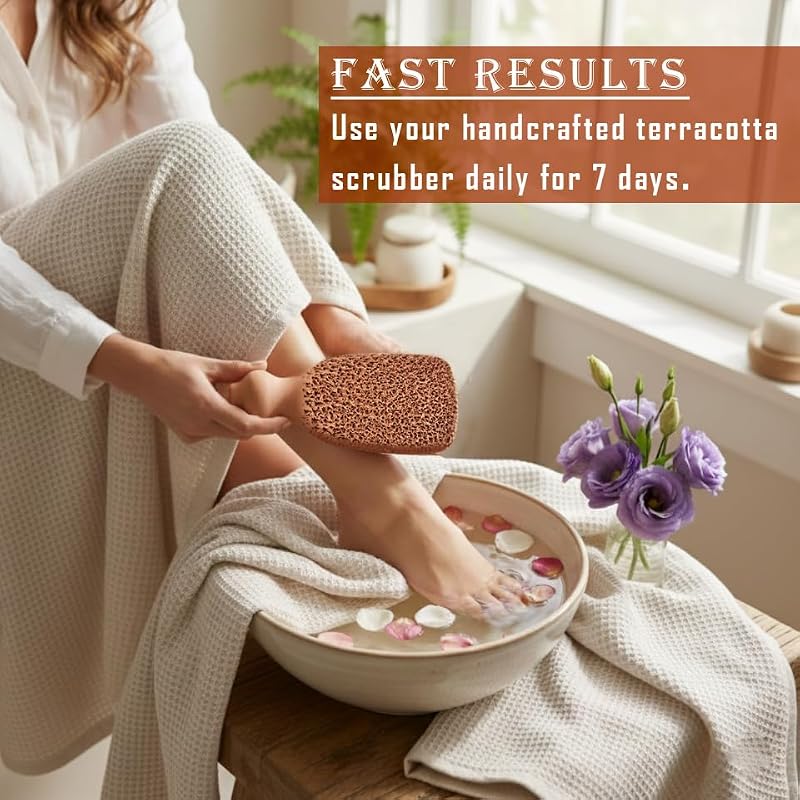Beauticone Natural Terracotta Pumice Stone - Dual-Sided Foot Callus Remover
