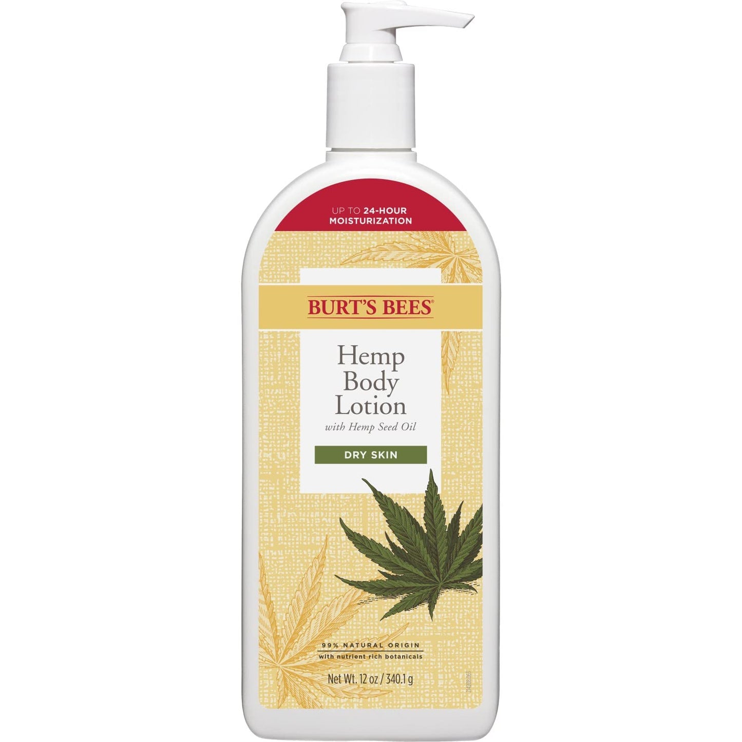 3 Pack of Burt's Bees Body Lotion for Dry Skin with Hemp Seed Oil, 12 Oz (Package May Vary)