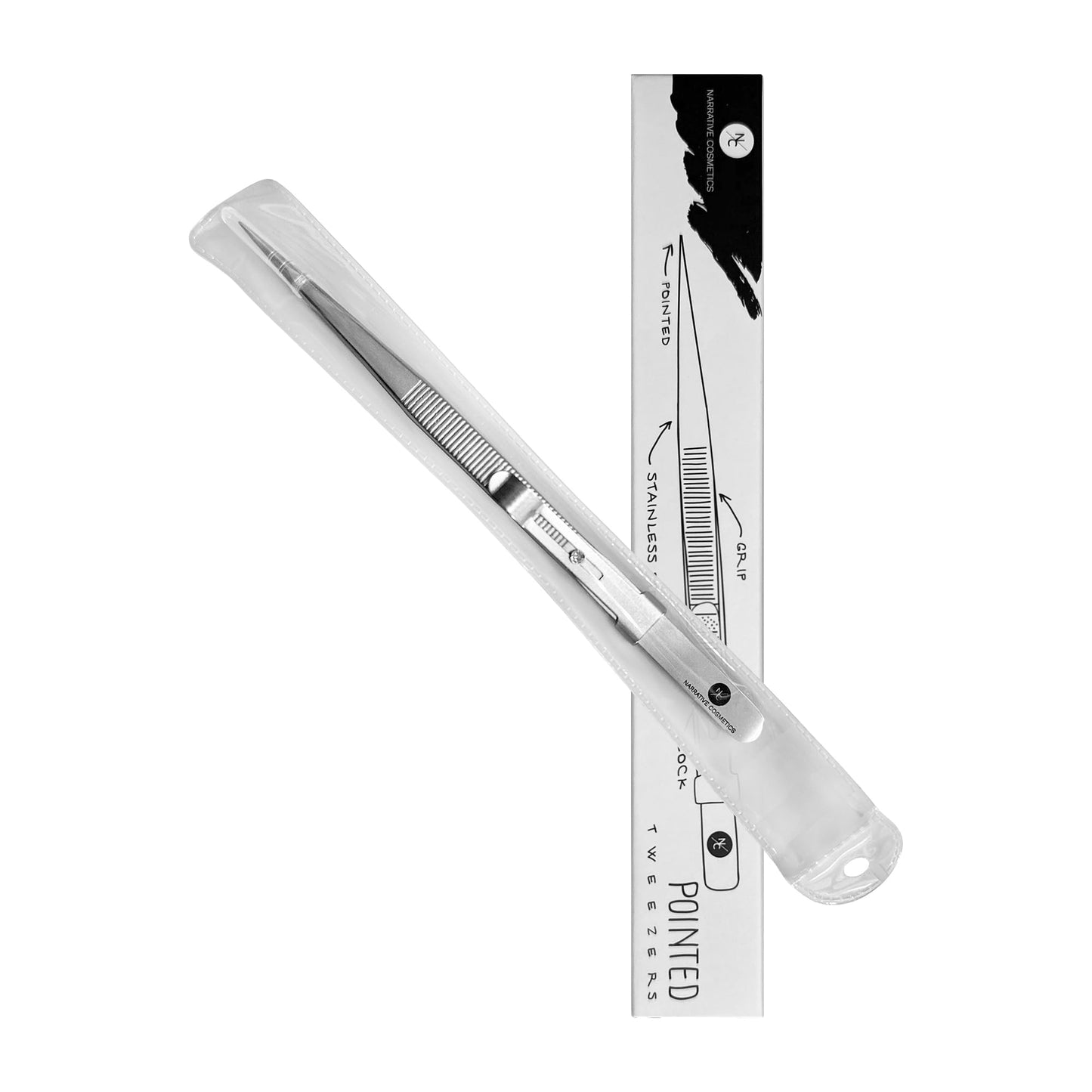 Stainless Steel Tweezers with Sliding Lock - Pointed Tips
