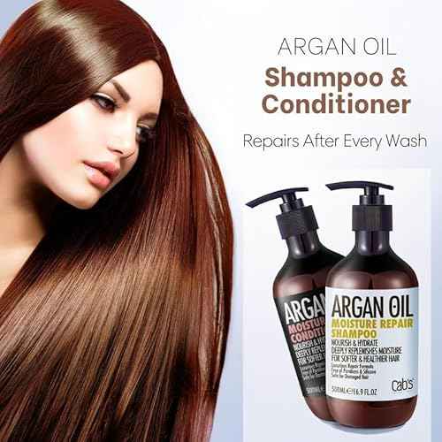 Cab's Argan Oil Shampoo and Conditioner Set for Women and Men - Best Gift for Damaged, Thinning Hair, Curly or Frizzy Hair - Paraben Free 2 x 16.9 fl oz