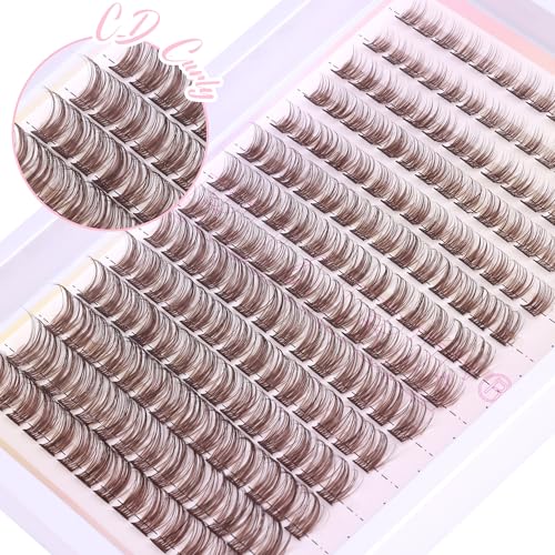 Brown Wispy Lash Clusters - 196pcs D-Curly DIY Eyelash Extensions