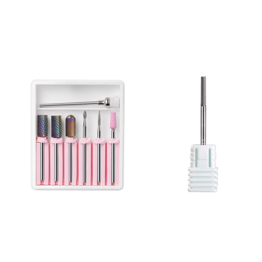 Makartt Nail Drill Bit Set B-25 Tungsten Carbide Diamond Ceramic Acrylic Nail Drill Bits 7Pcs with 3XF Nail Safety Cuticle Bit Bundle