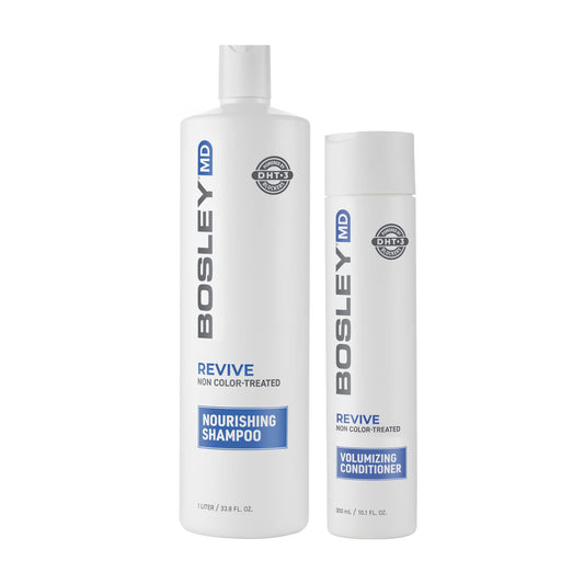 BosleyMD BosRevive Volumizing Shampoo, Conditioner, and Kit for Hair Regrowth, Noticeably Thinning Hair, Hair Thickening Formula for Non-Color Treated Hair, Starter Set and Multiple Sizes