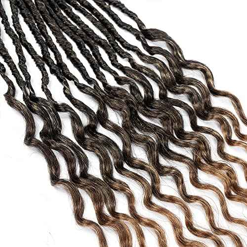 30 Inch Goddess Locs Crochet Hair 8 Packs New Soft Faux Locs Crochet Braids Deep Wave Pre Looped Hair Extensions for Black Women(3T3027/8PCS/30inch)