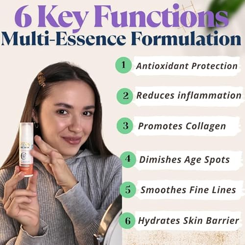 18% Vitamin C Serum with Hyaluronic Acid, Niacinamides- Brightening Face Serum for Glowing Skin - Dark Spot Corrector & Anti-Aging Formula 1Fl Oz