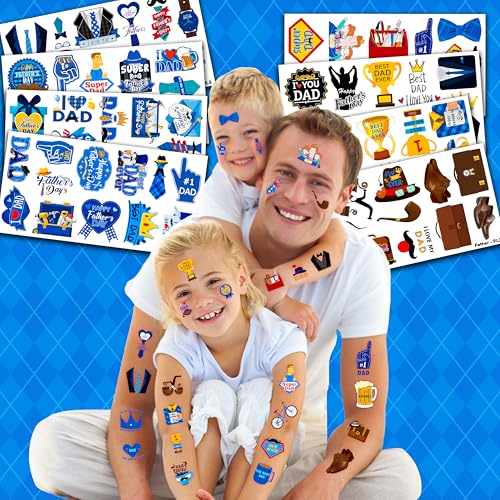 96 PCS Father's Day Temporary Tattoos - Super Dad