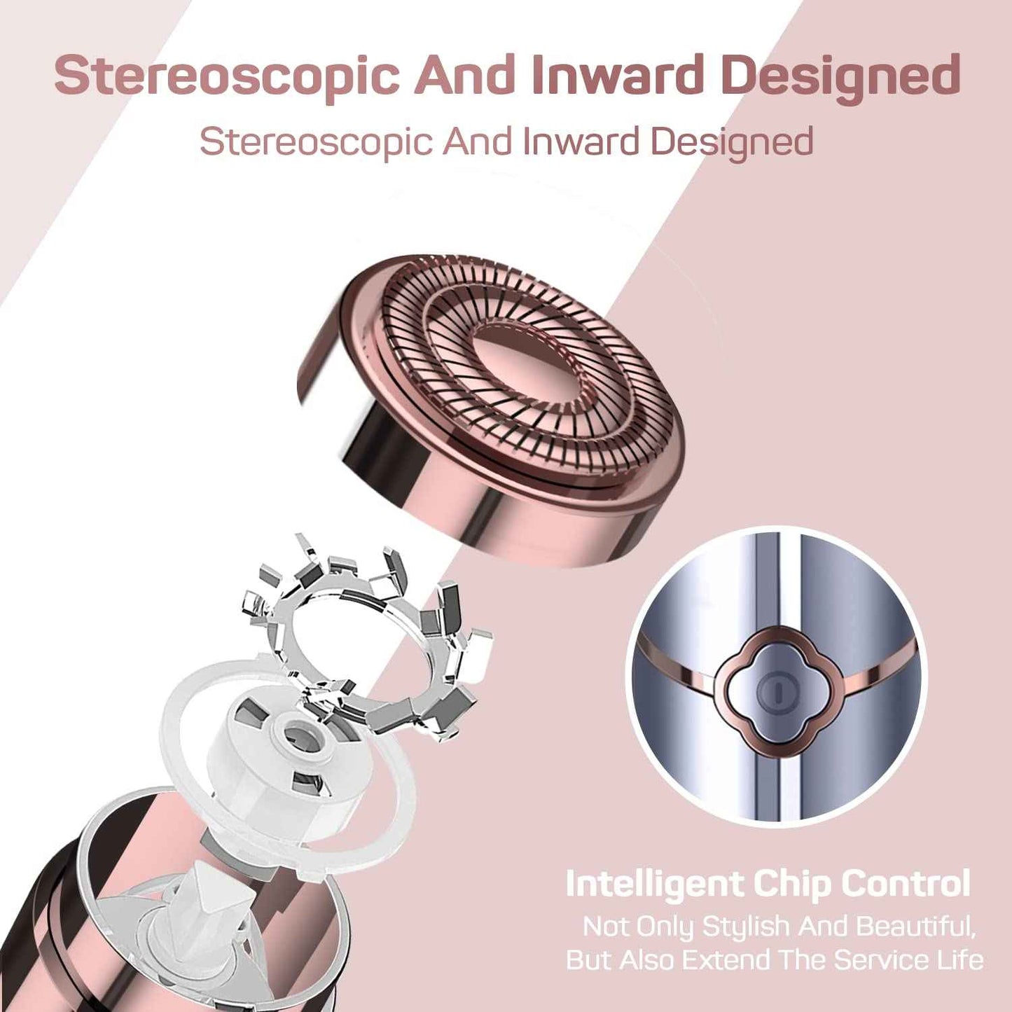 Facial Hair Removal for Women, GURELAX Hair Remover for Face, Painless Hair Removal Device, Face Shavers for Chin Upper Lip -Included 4 x Replacement Heads