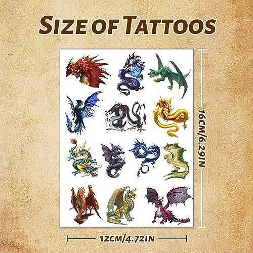 Dragon Temporary Tattoos Party Favors - 300+ Stickers for Kids