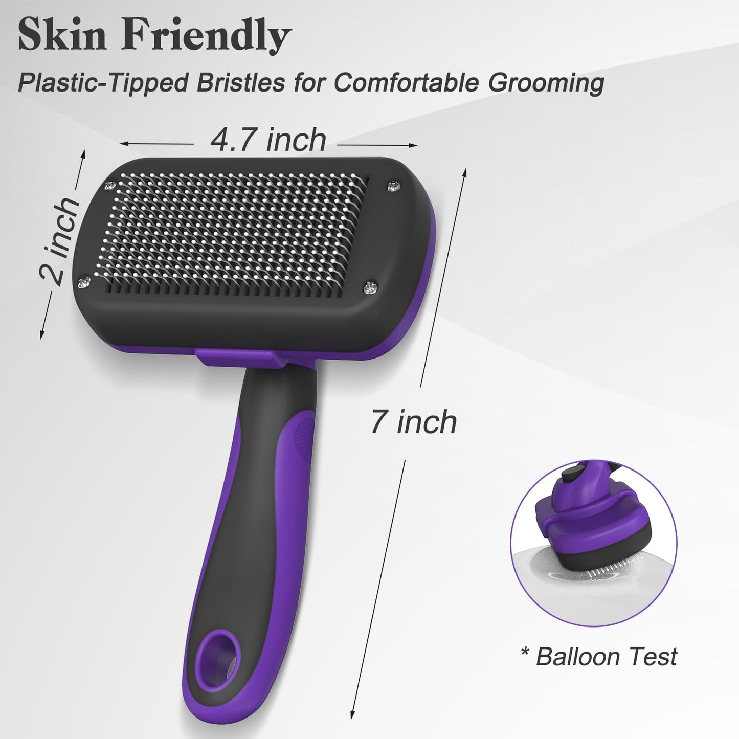 Swihauk Self Cleaning Slicker Brush for Dogs & Cats, Skin Friendly Pet Grooming for Shedding, Deshedding, and Hair Removal - Puppy Brush for Long Haired Pets, Pet Supplies, Purple