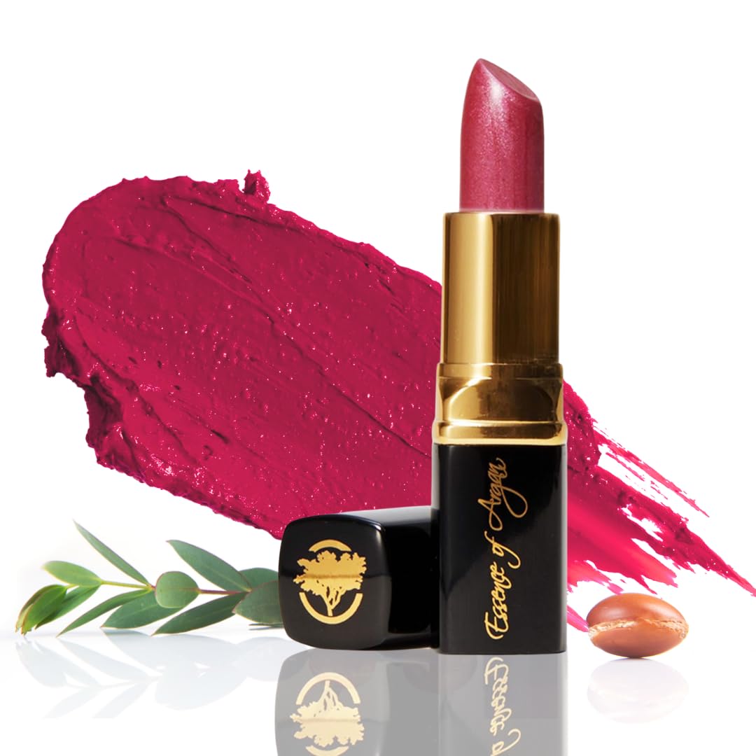 𝗘𝘀𝘀𝗲𝗻𝗰𝗲 𝗼𝗳 𝗔𝗿𝗴𝗮𝗻 Deep Moisturizing Pink Lipstick, Long Lasting Lipstick & Lip Care with Pure Organic Argan Oil, Shea Butter, Jojoba Oil & Aloe Vera Hydrating Lipstick, Precious Pink