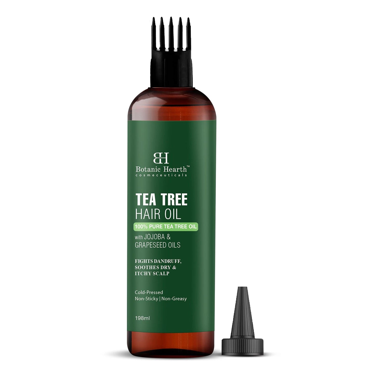 Botanic Hearth Tea Tree Oil for Hair | With Argan, Jojoba & Grapeseed Oils | Soothes Itchy Scalp & Fights Dandruff | Non GMO Verified | 6.7 fl oz