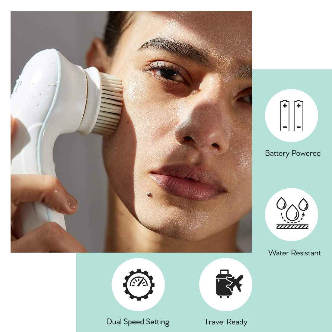 My Life My Shop Ultimate Spin Facial Cleansing Brush (Pink) Ultimate Skin Spa with 3 Interchangeable Face Brushes-Daily Cleansing, Exfoliating Brush, Silicone Brush&Protective Case