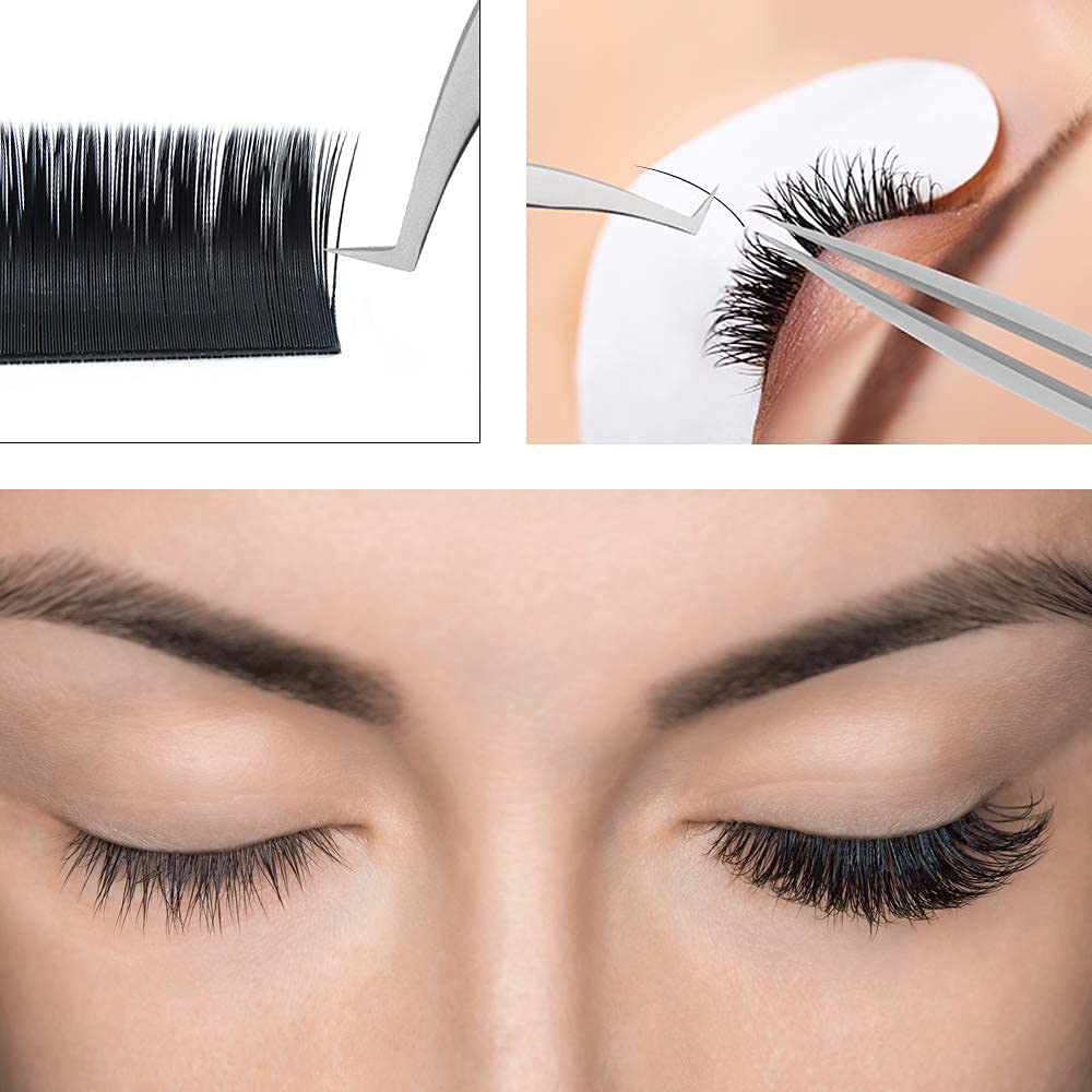 QUEWEL Eyelash Extensions Classic 0.15mm C Curl 11mm Supplies Matte Black Individual Eyelashes Salon Use|0.03/0.05/0.07/0.10/0.15/0.20mm C/D Single 8-18mm Mix 8-15mm/10-15mm|（0.15 C 11mm）