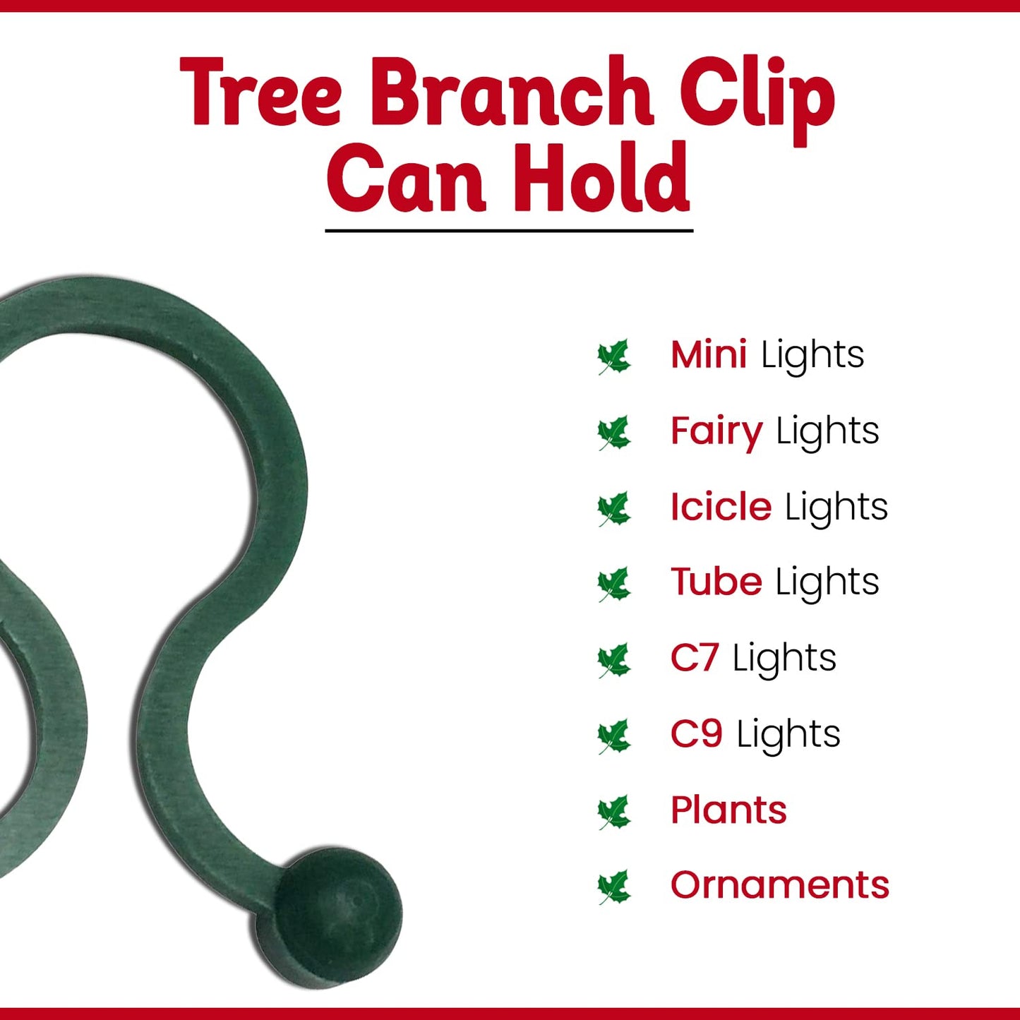 New Traditions 2000ct Christmas Tree Branch Light Clip for Any Size Christmas String Lights (C7, C9, Mini Lights) and Ornament Hanger on Trees, Shrubs, Wreaths, Outdoor Plants (Green, Set of 2000)