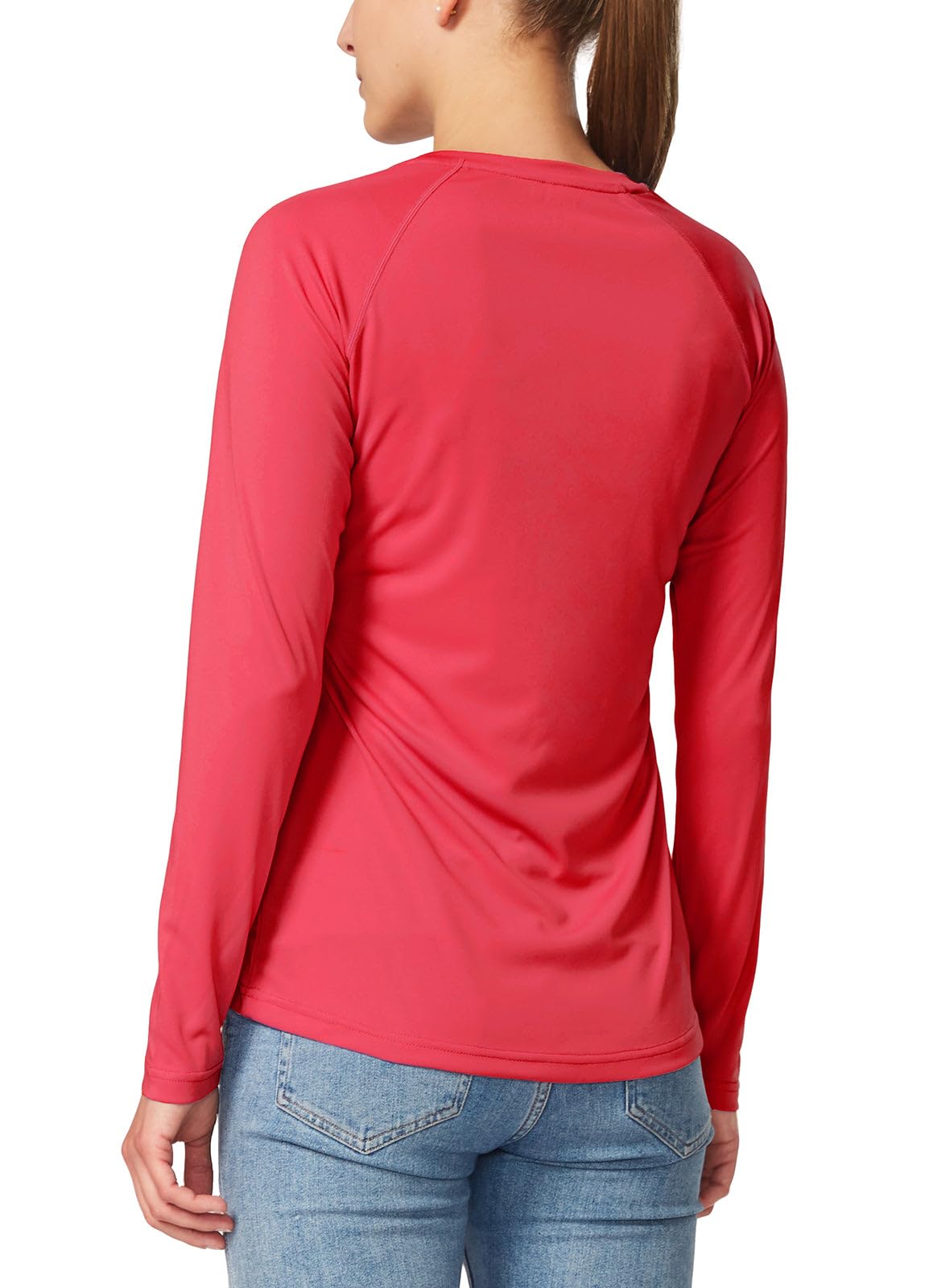 BALEAF Women's Workout Tops Long Sleeve Running Shirts Quick Dry Moisture Wicking Athletic T-Shirts for Exercise Gym Sports Yoga Rouge Red Size XS