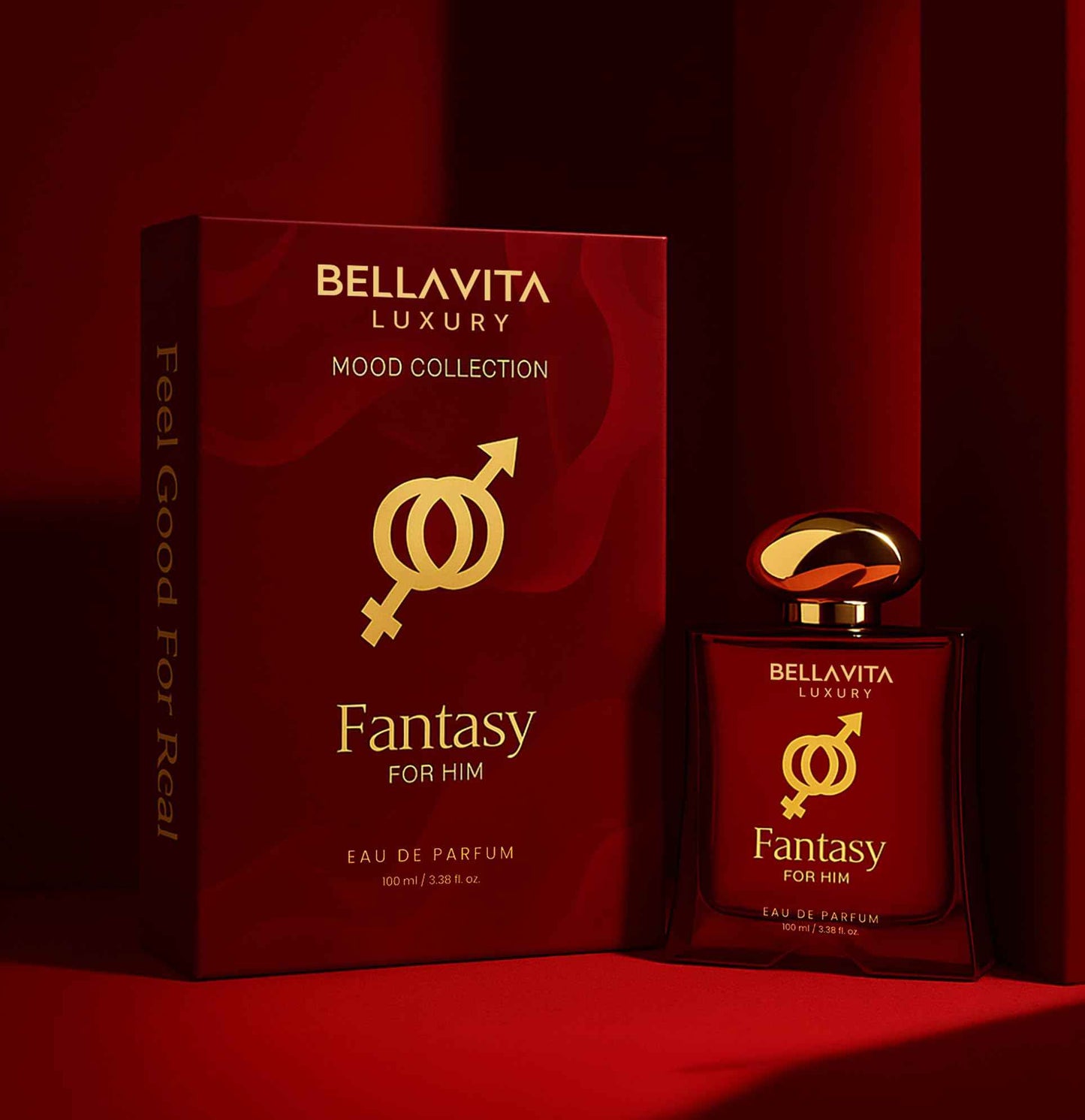 BELLAVITA Luxury Mood Collection FANTASY Perfume for Men 100ml | Pheromone Inspired Technology Long Lasting Fragrance | Notes of Orange, Vetiver and Saffron | Floral, Spicy Premium Fragrance