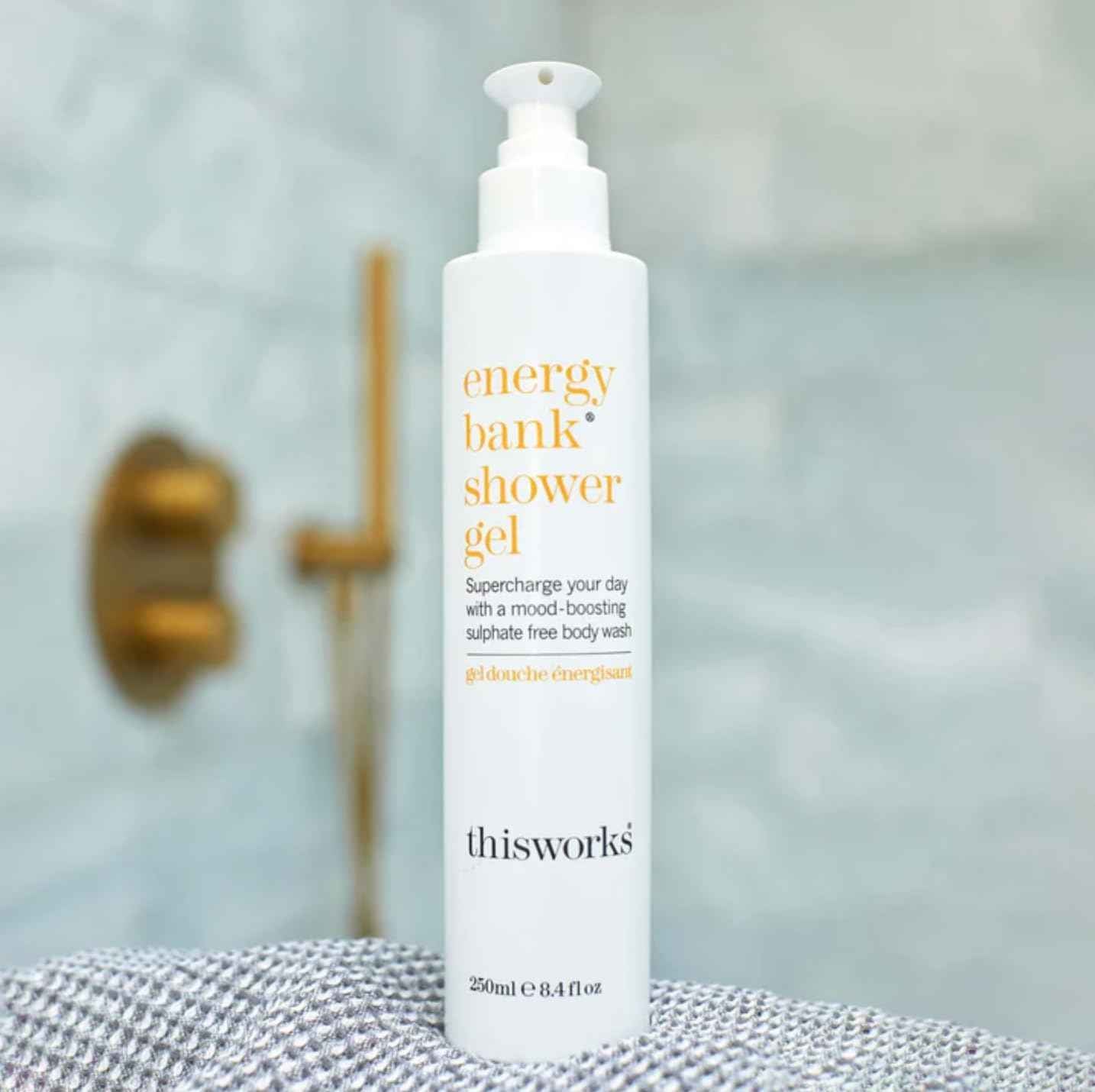 THISWORKS Energy Bank Shower Gel: Supercharge Energy, Clean & Hydrate Skin, 250ml | 8.4 fl. oz