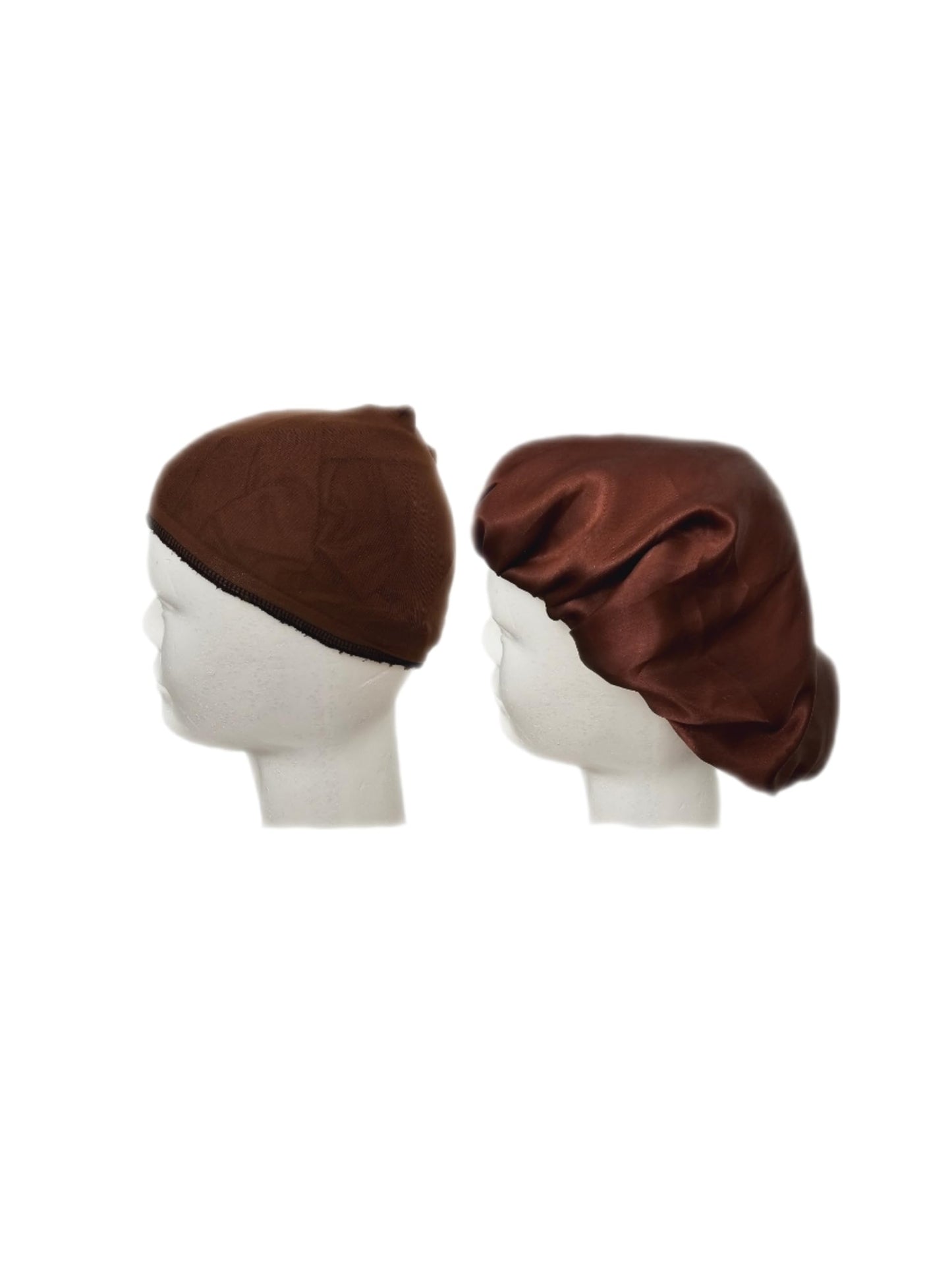 Satin lined wig cap, wig cap, wig cap for lace wig (Brown)