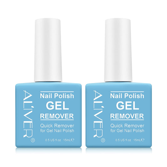 Gel Nail Polish Remover - (2 Pack) Professional Easily & Quickly Remove Gel Nail Polish Soak-Off Gel Polish - Peel Off In 3-6 Minutes - 15ml