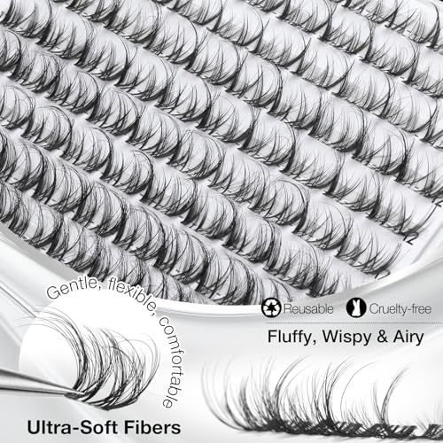 Wispy Fluffy Spider Lash Clusters - DD Curl Individual Lashes 10-14mm