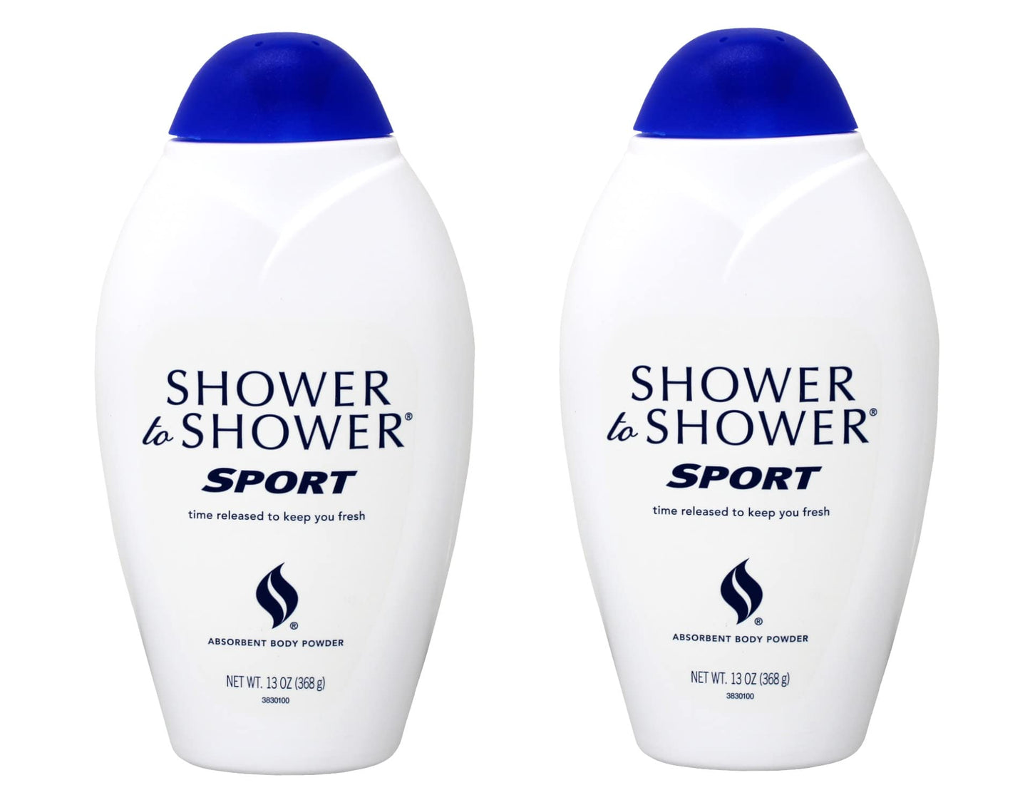 Shower to Shower Absorbent Body Powder, Sport, 13-Ounce Bottles (Pack of 2)