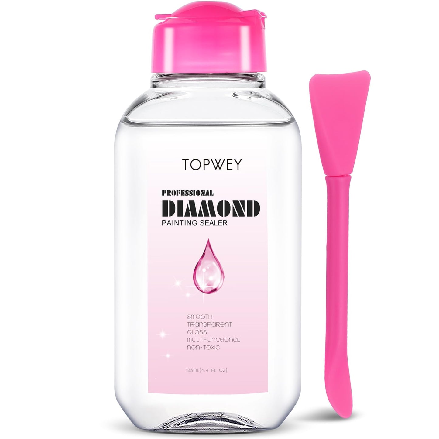 Diamond Painting Sealer, Topwey Diamond Painting Adhesive with Applicator Helps retain Your Diamond Sparkle, Also Applicable to Puzzles for Adults (125 ML 4.4 Fl Oz)